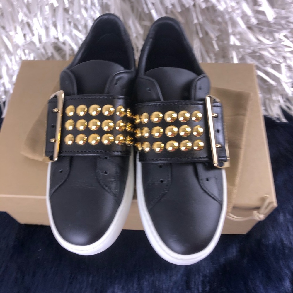 Black Burberry Westford Studded Sneaker - Picture 3 of 7
